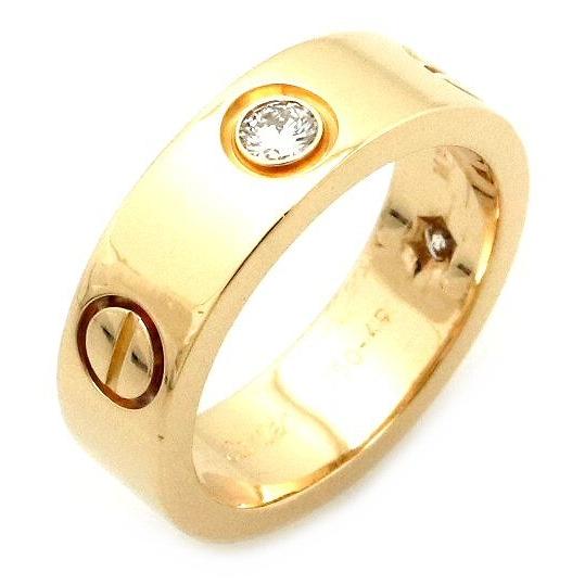 Cartier カルティエ ラブリング 指輪 ハーフダイヤ K18yg 750yg イエローゴールド ダイヤモンド 3pd 9号 49 中古 Blumin 通販 Yahoo ショッピング