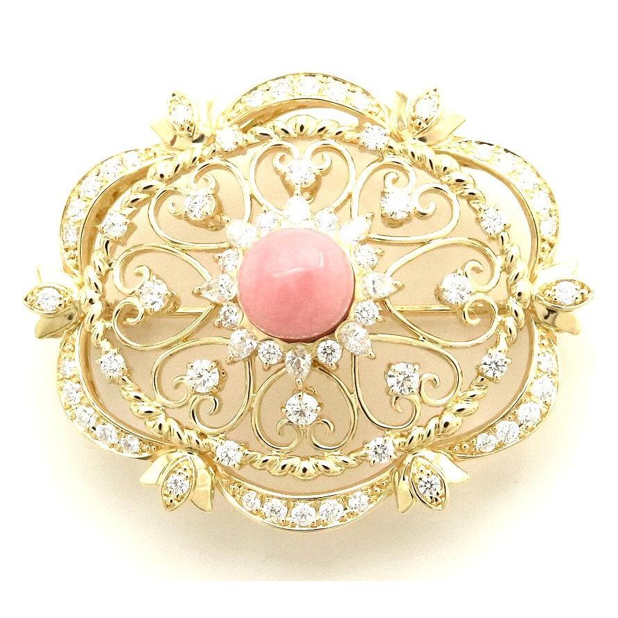 Mikimoto ミキモト ブローチ コンクパール ホワイトピンク ダイヤモンド 2 00ct K18yg イエローゴールド 8 42 8 71m M 中古 Blumin 通販 Yahoo ショッピング