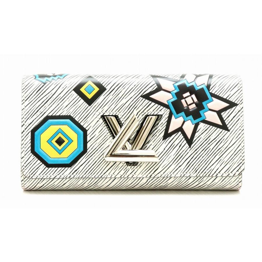 お得 ルイ Vuitton Louis ヴィトン K 中古 M マルチカラー 黒 ブラック 白 ホワイト レザー 2つ折り財布 長 財布 ツイスト ポルトフォイユ デニム エピ 財布 Smartlightingco Com
