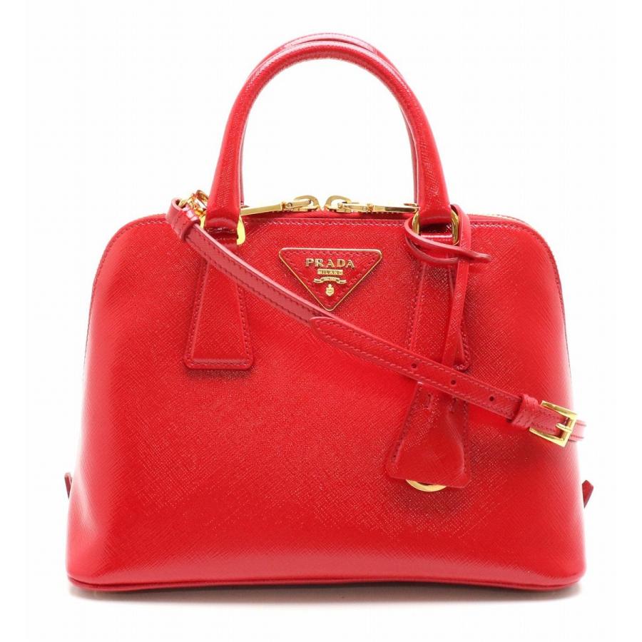 Prada プラダ プロムナード ハンドバッグ 2way ショルダーバッグ 斜め掛け エナメルレザー レッド 赤 ゴールド金具 Bl08 中古 Blumin 通販 Yahoo ショッピング