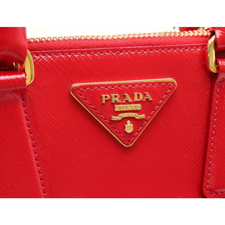 Prada プラダ プロムナード ハンドバッグ 2way ショルダーバッグ 斜め掛け エナメルレザー レッド 赤 ゴールド金具 Bl08 中古 Blumin 通販 Yahoo ショッピング