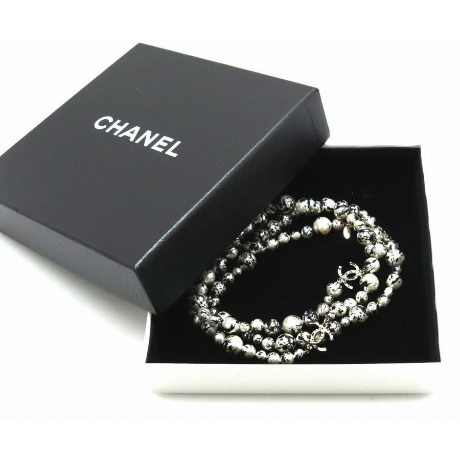 Chanel シャネル ココマーク フェイクパール パールネックレス チェーン ロングネックレス ペイント ブラック 黒 ゴールド 中古 S Blumin 通販 Yahoo ショッピング