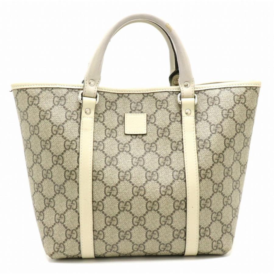 Gucci グッチ キッズライン Ggスプリーム ハンドバッグ ミニトートバッグ Pvc レザー カーキベージュ アイボリー 中古 Blumin 通販 Yahoo ショッピング
