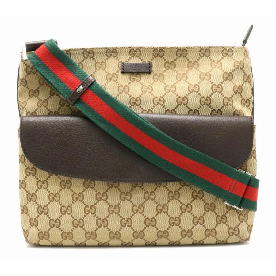 激安大特価! GUCCI グッチ GGキャンバス シェリーライン ショルダーバッグ 斜め掛け レザー カーキベージュ ダークブラウン レッド グリーン 256100 ()