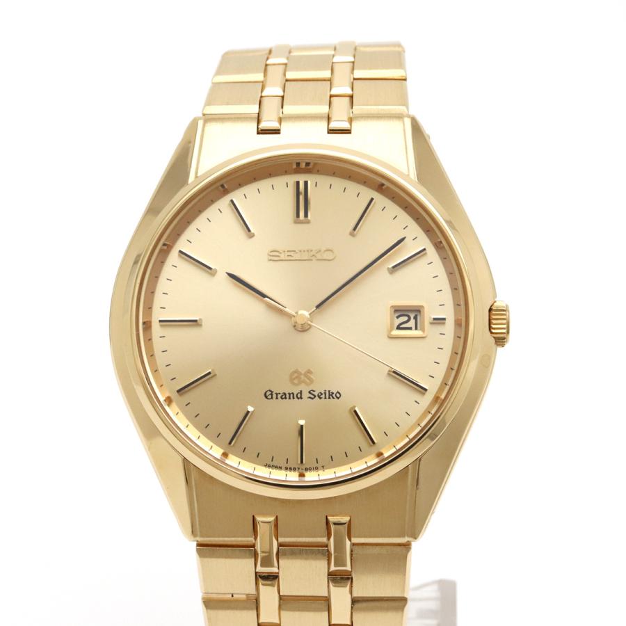 SEIKO セイコー GRANDSEIKO グランドセイコー GS デイト ゴールド文字盤 18KT K18YG 750 メンズ クォーツ 腕時計 9587-8010 | SEIKO | 03