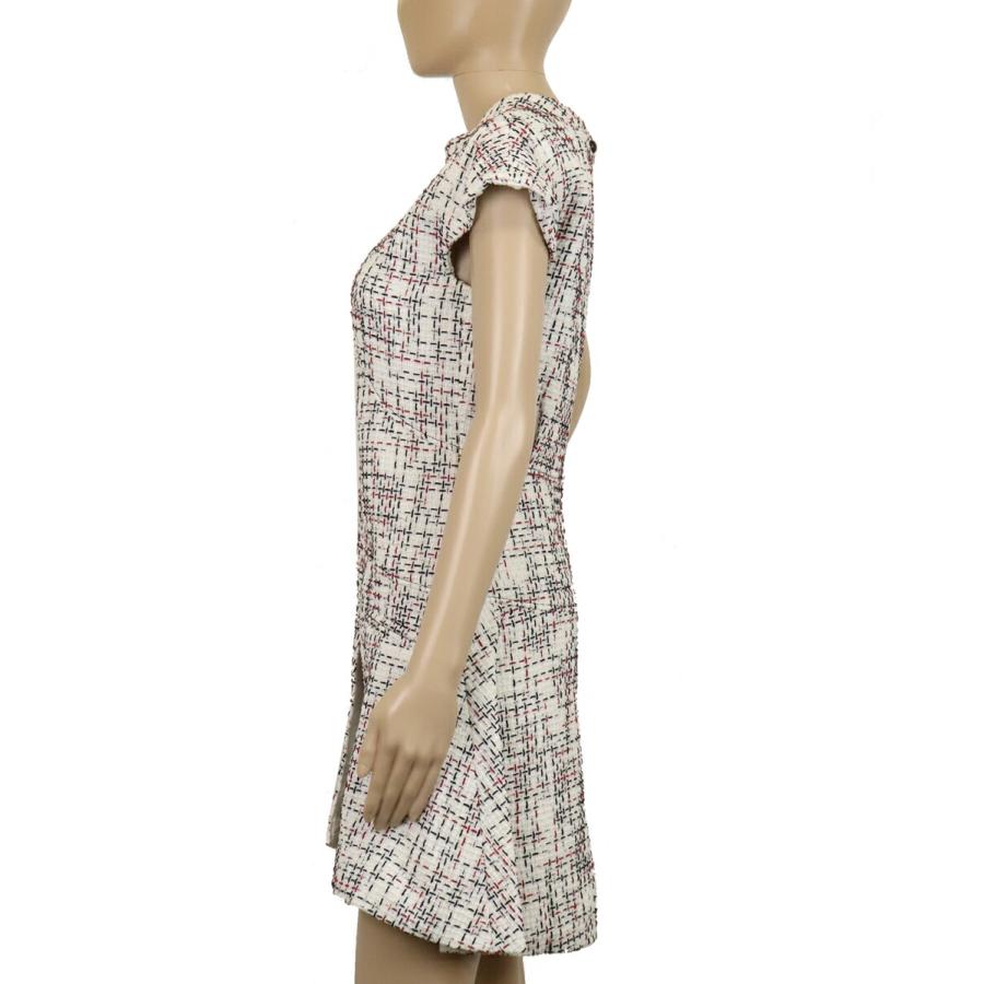 アパレル)CHANEL シャネル ココマーク フレア ワンピース ツイード 綿