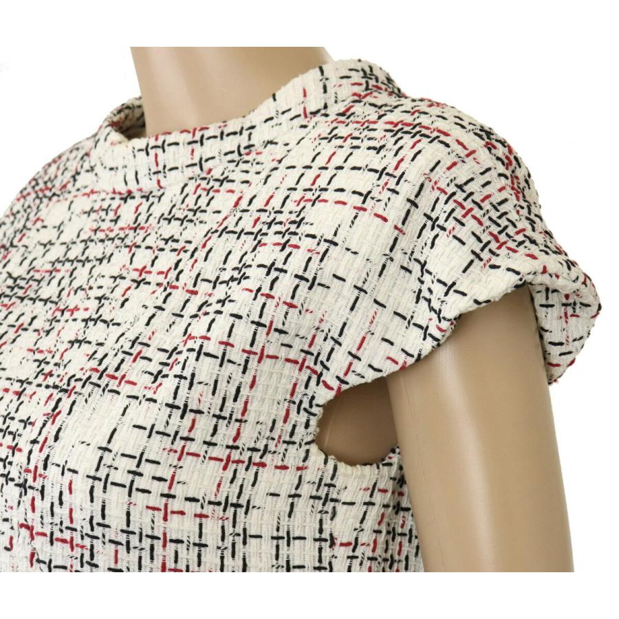 アパレル)CHANEL シャネル ココマーク フレア ワンピース ツイード 綿