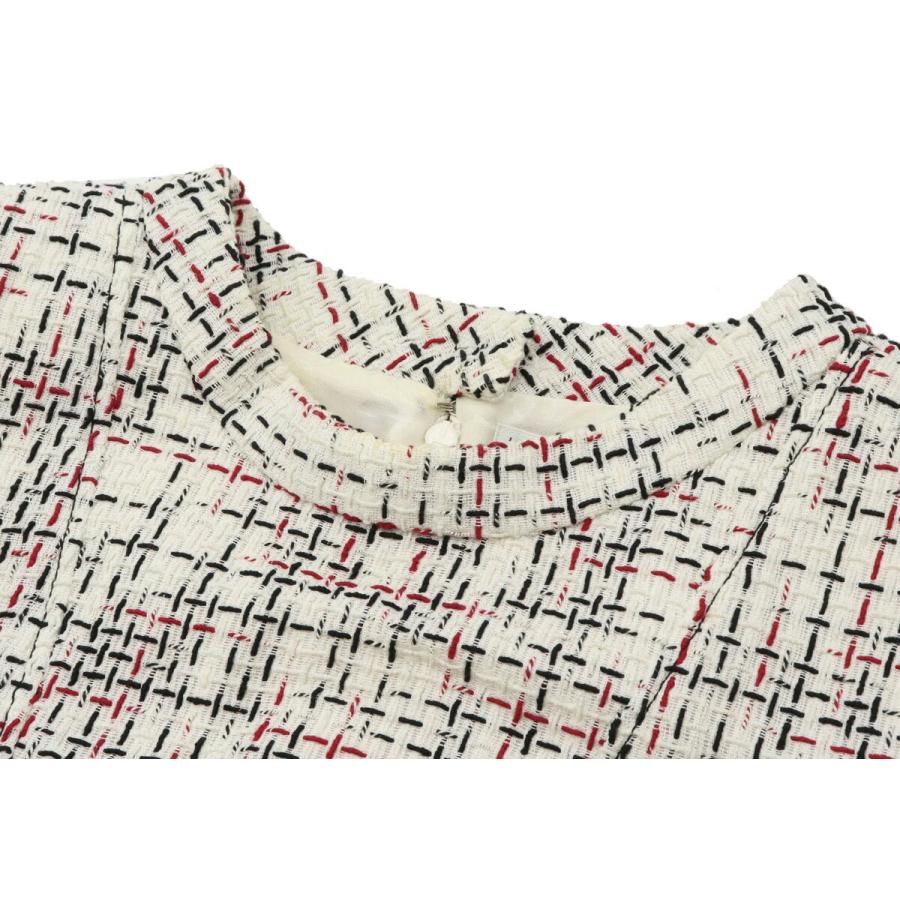 アパレル)CHANEL シャネル ココマーク フレア ワンピース ツイード 綿