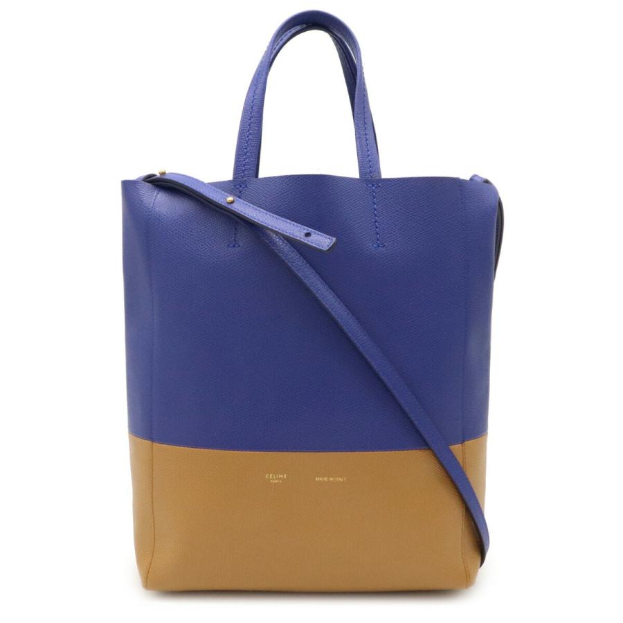 スプリングフェア Celine セリーヌ バーティカル カバスモール トートバッグ 2way ショルダーバッグ レザー バイカラー ブルー 青 ベージュ 176163xbb 中古 魅力的な Www Skylanceronline Com
