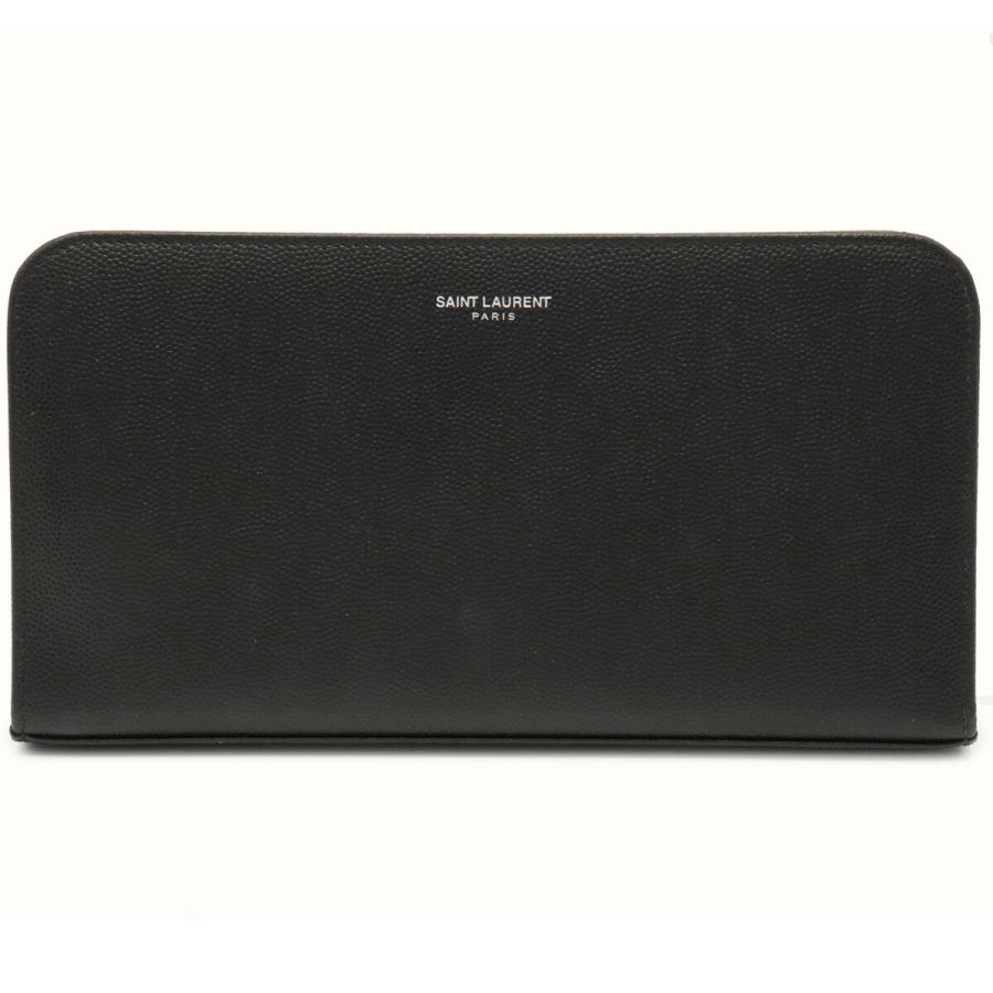 手数料安い Saint Laurent Paris サン ローラン パリ Ysl イブサンローラン ラウンドファスナー 長財布 レザー 黒 ブラック シルバー金具 中古 全国宅配無料 Abmicse Org