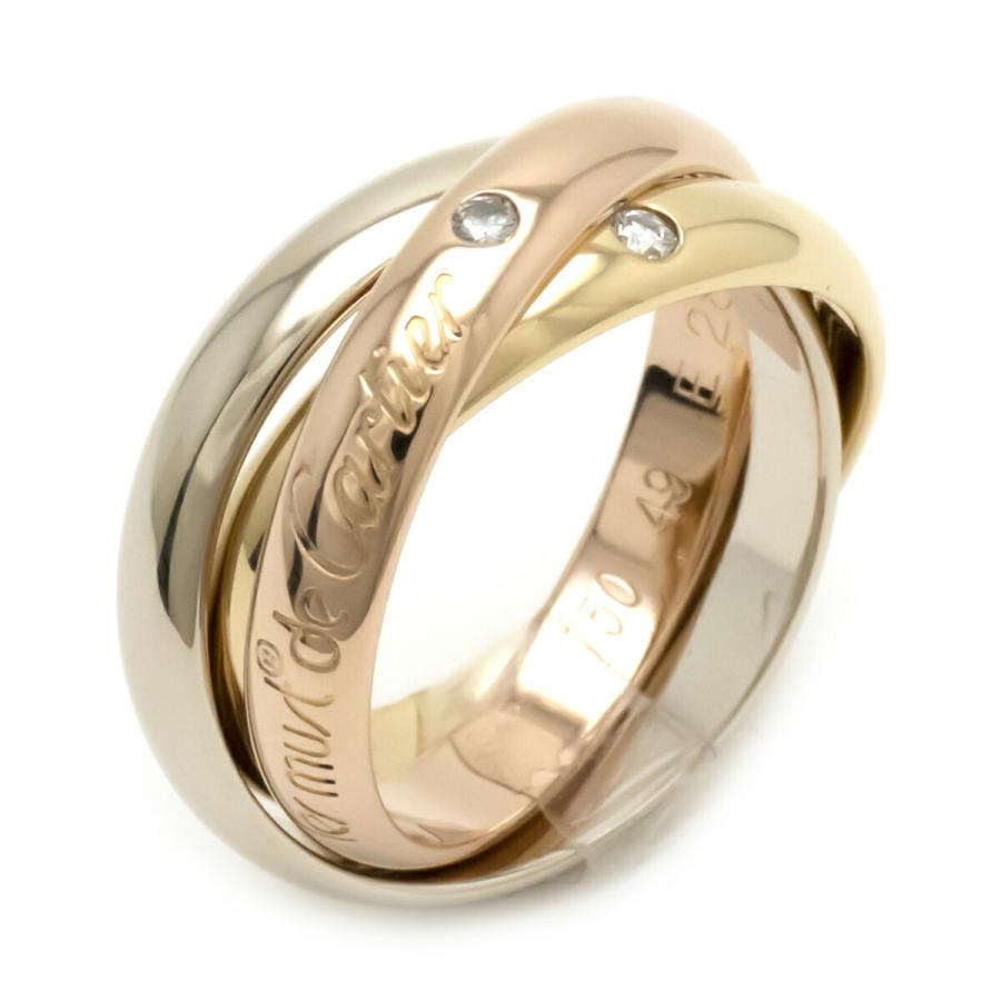 Cartier カルティエ トリニティ リング 3連 3pダイヤモンド スリーカラー K18 750 Yg Wg Pg イエロー ホワイト ピンク ゴールド 9号 49 中古 Blumin 通販 Yahoo ショッピング