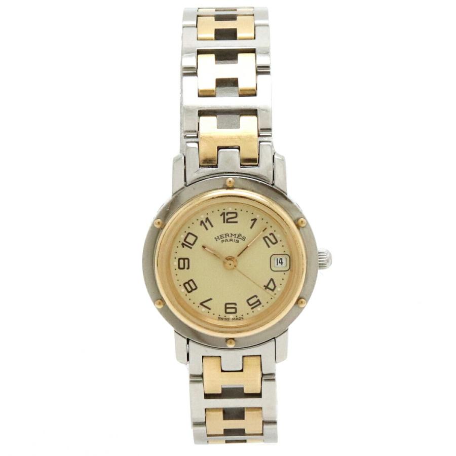 Hermes エルメス クリッパー クリーム文字盤 Ss Gp コンビ レディース クォーツ 腕時計 Cl4 2 中古 Blumin 通販 Yahoo ショッピング