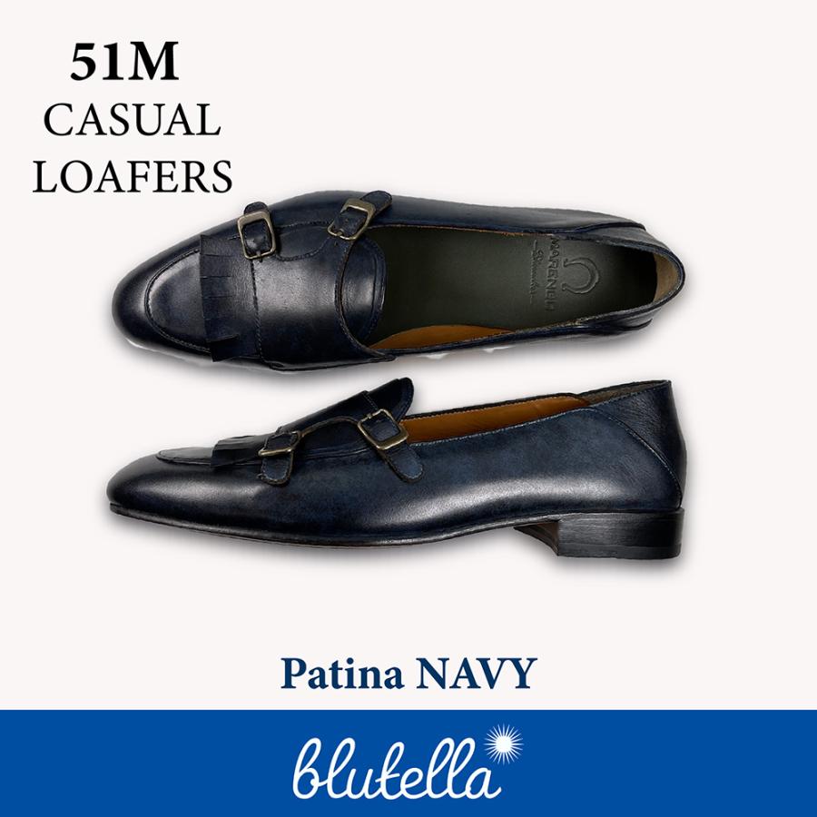 51M 大人の色気のダブルモンクローファー ビジネスシューズ 革靴