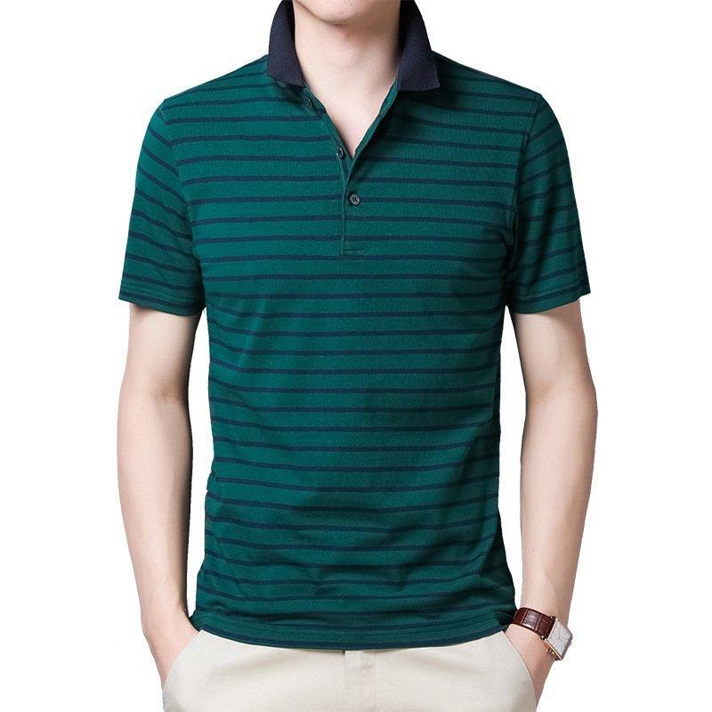 ポロシャツ メンズ 半袖 ボーダー柄 ビジポロ ストレッチ カジュアル ゴルフウェア おしゃれ 新作 夏物 18 Off