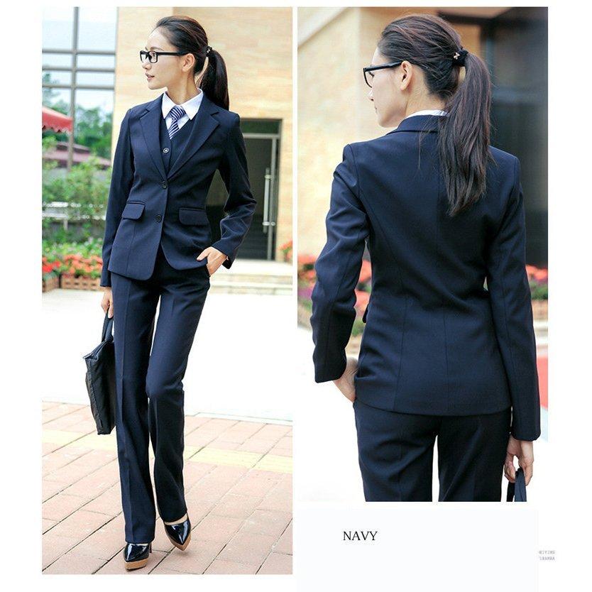リクルートスーツ 女性 スーツ レディース パンツスーツ 長袖 2点セット 通勤 ビジネス 就活 面接 大きいサイズ ブラック グレー ネイビー Pe6dc Blvlストア 通販 Yahoo ショッピング