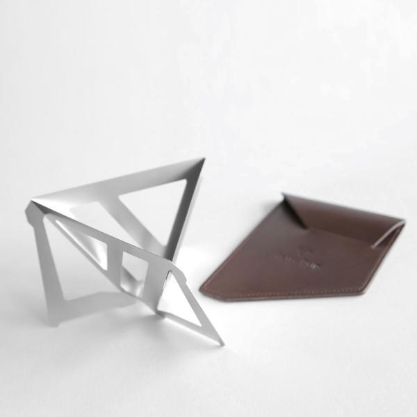 MUNIEQ / Tetra Drip 02SL(02S+LeatherCase) | テトラドリップ/ミュニーク/ステンレス/コーヒードリッパー/携帯用/アウトドア/ハンドドリップ | 112400 | 