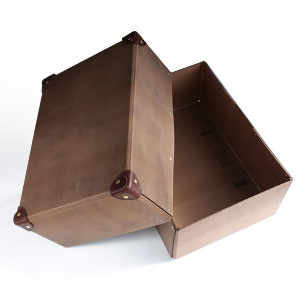 STACK CONTAINERS / PAPER CONTAINER LAUNDRY 革コーナー付(BROWN) | スタックコンテナーズ/ペーパーコンテナー/ランドリー/ブラウン/紙箱/小物いれ | 112656 |  | 04