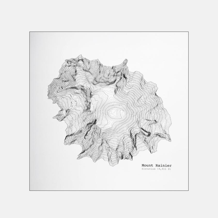 Tim April Mt Rainier Washington Topographic Map 12インチ ティム プラスエイプリル アートプリント マウンテン マウントレーニア B L W 通販 Yahoo ショッピング