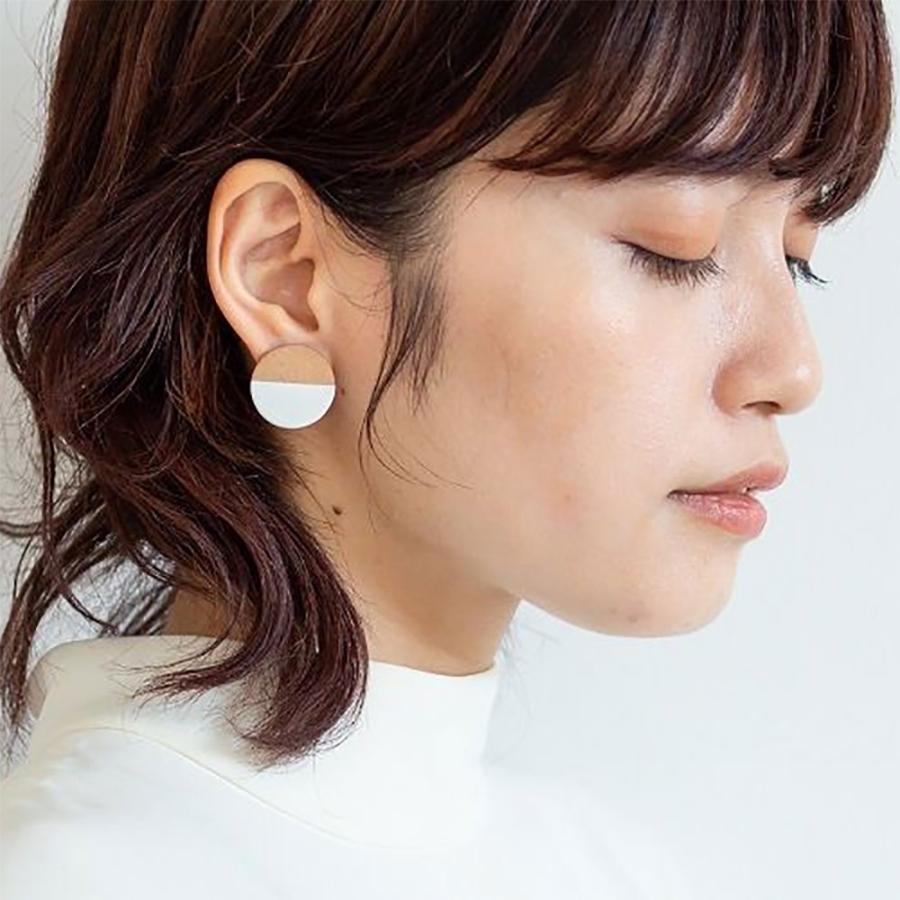 POINT / HALF-earring(red/white)【メール便可 5点まで】【ポイント/ハーフ/イヤリング/アクセサリー/塗装/レッド/ホワイト】[113871 |  | 02