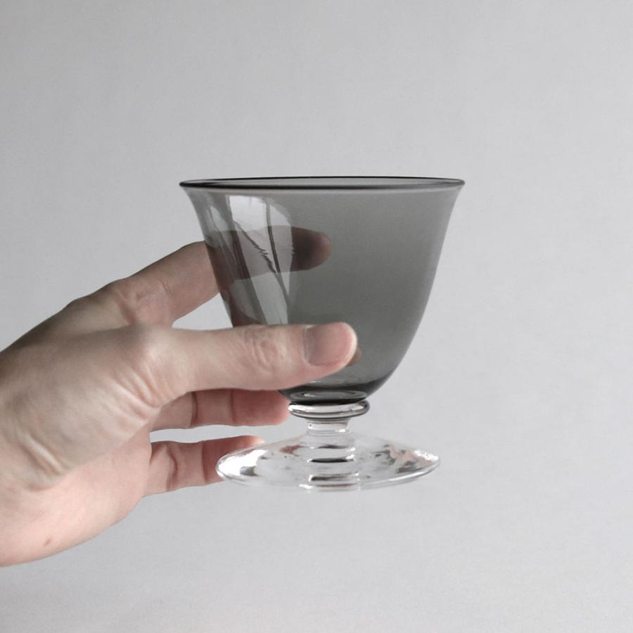 WASHIZUKA GLASS STUDIO / ashitsuki short(charcoal) B.L.W 別注 | ワシズカグラススタジオ/鷲塚貴紀/アシツキ/脚付き/吹きガラス/チャコール | 116539の画像