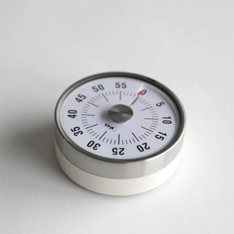 TFA DOSTMANN / Analogue kitchen timer PUCK 38.1028(White) | アナログキッチンタイマー/ステンレススチール/TFAデザイン | 117245 |  | 01