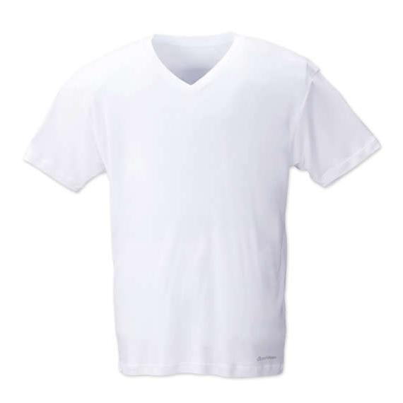 大きいサイズ メンズ Phiten 半袖VネックTシャツ ホワイト 1149-6220-1 3L 4L 5L 6L 8L｜bmo