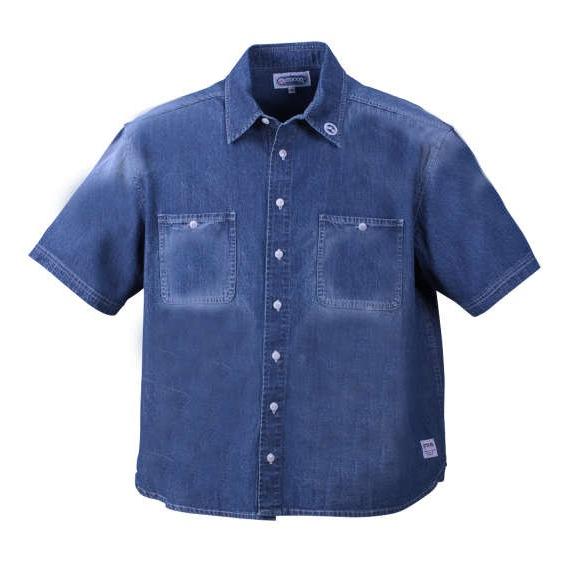 【大きいサイズ】【メンズ】 OUTDOOR 半袖デニムシャツ ブルー(USED) 1157-7201-1 [3L・4L・5L・6L・8L]｜bmo