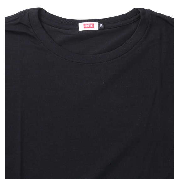 大きいサイズ メンズ EDWIN 2P クルーネック 半袖 Tシャツ ブラック 1249-2370-2 3L 4L 5L 6L 7L 8L｜bmo｜02