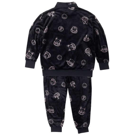 大きいサイズ メンズ 黒柴印和んこ堂 ボア フリース セット ブラック