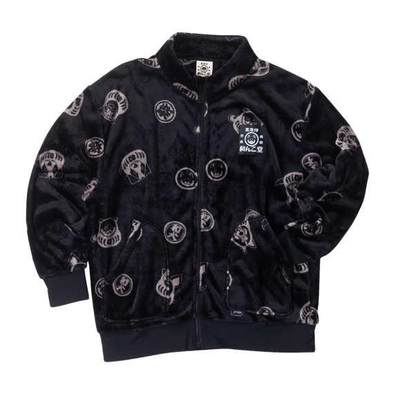 大きいサイズ メンズ 黒柴印和んこ堂 ボア フリース セット ブラック