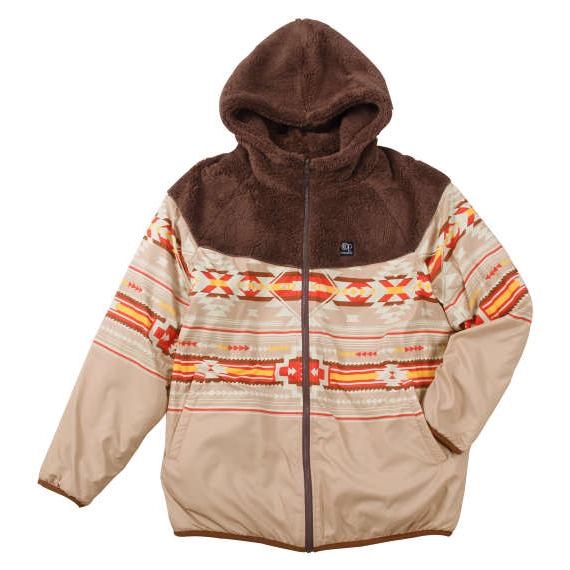 大きいサイズ メンズ OCEAN PACIFIC リバーシブル ボア フリース ジャケット ブラウン 1273-4340-3 3L 4L 5L 6L 8L 大きいサイズ メンズ OCEAN PACIFIC リバーシブル ボア フリース