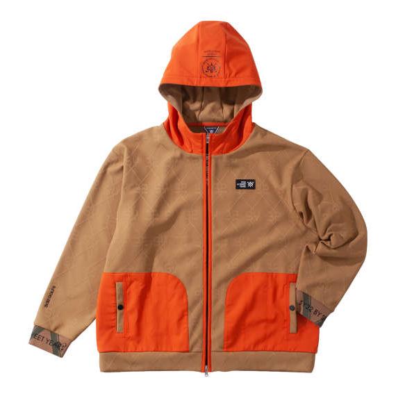 大きいサイズ メンズ SY32 by SWEET YEARS ボンディングSYGジャガード フルジップ フーディ ジャケット キャメル 1273-4357-3 3L 4L 5L 6L 大きいサイズ メンズ SY32 by SWEET YEARS ボンディングSYGジャガード