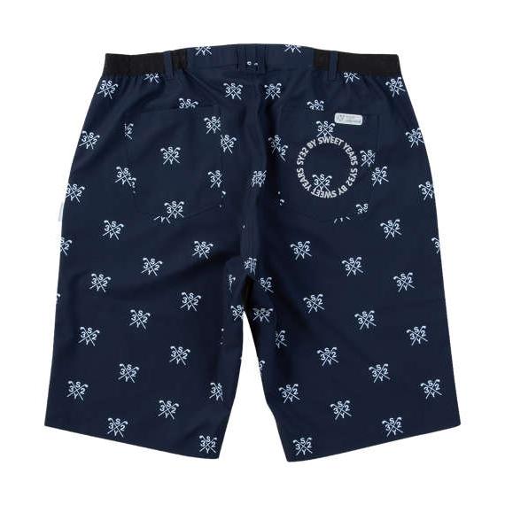 大きいサイズ メンズ SY32 by SWEET YEARS クロスロゴ グラフィック ハーフパンツ ネイビー 1274-5206-1 3L 4L 5L 6L 大きいサイズ メンズ SY32 by SWEET YEARS クロスロゴ グラフィック