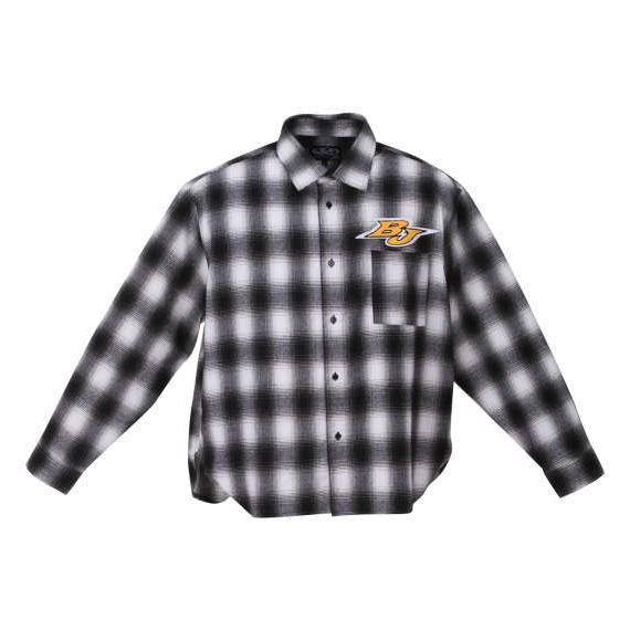 大きいサイズ メンズ Blanky Jet オンブレチェック 長袖 シャツ オフホワイト × ブラック 1277-3340-1 3L 4L 5L 6L 大きいサイズ メンズ Blanky Jet オンブレチェック 長袖 シャツ オフ