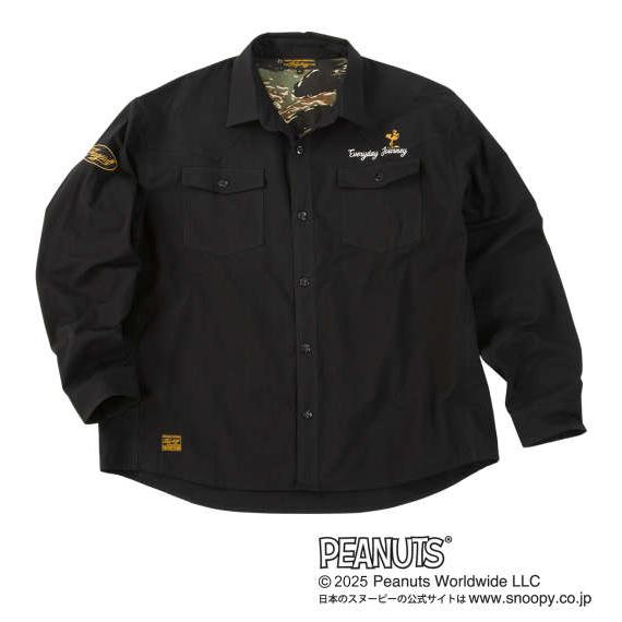 大きいサイズ メンズ FLAGSTAFF×PEANUTS スヌーピーコラボリップストップ 長袖 シャツ ベージュ 1277-5335-1 3L 4L 5L 6L 8L 大きいサイズ メンズ FLAGSTAFF×PEANUTS スヌーピーコラボリップス