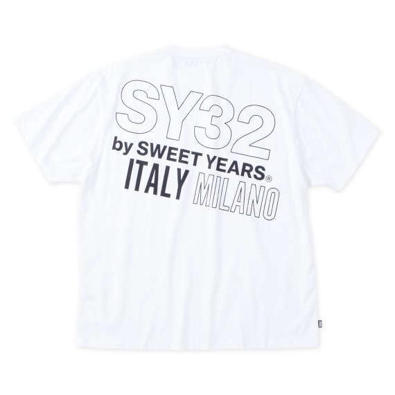大きいサイズ メンズ SY32 by SWEET YEARS バックスラッシュビッグロゴ 半袖 Tシャツ ホワイト 1278-4290-1 3L 4L 5L 6L｜bmo｜02