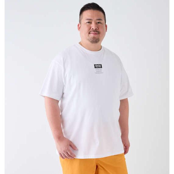 大きいサイズ メンズ SY32 by SWEET YEARS ミニボックスロゴ 半袖 Tシャツ ホワイト 1278-4293-1 3L 4L 5L 6L SY32 by SWEET YEARS（エスワイサーティトゥバイスィートイヤーズ