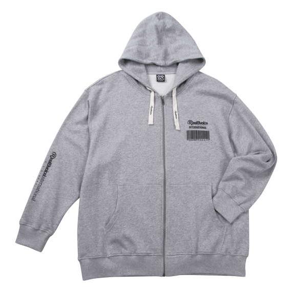 大きいサイズ メンズ RealBvoice BARCODE 裏毛 フルジップ パーカー