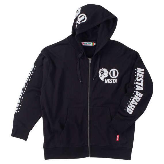 大きいサイズ メンズ NESTA BRAND 裏毛 フルジップ パーカー ブラック 1278-4366-2 3L 4L 5L 6L 8L NESTA BRAND（ネスタブランド） 大きいサイズ メンズ 裏毛 フルジップ