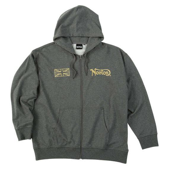 大きいサイズ メンズ Norton 裏毛 フルジップ パーカー ミックスチャコール 1278-5326-1 3L 4L 5L 6L 8L 大きいサイズ メンズ Norton 裏毛 フルジップ パーカー ミックス