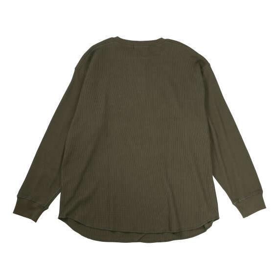 大きいサイズ メンズ EL.FO 無地ワッフル編み ヘンリーネック 長袖 T