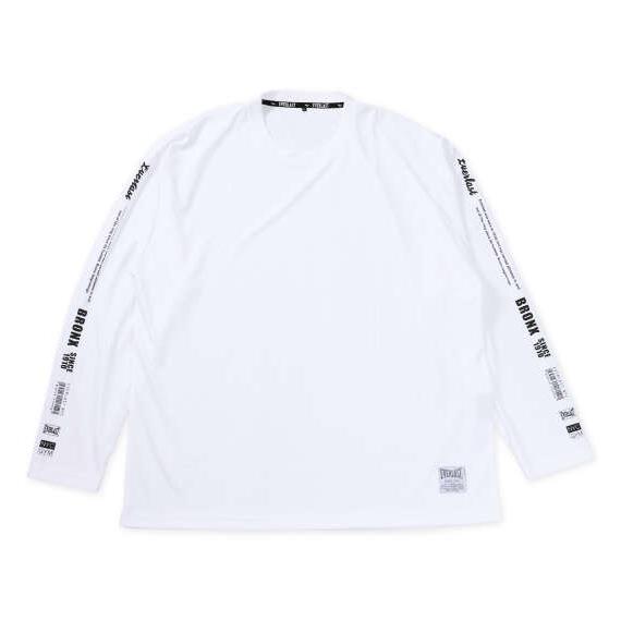 大きいサイズ メンズ EVERLAST 袖プリント ロング Tシャツ ホワイト