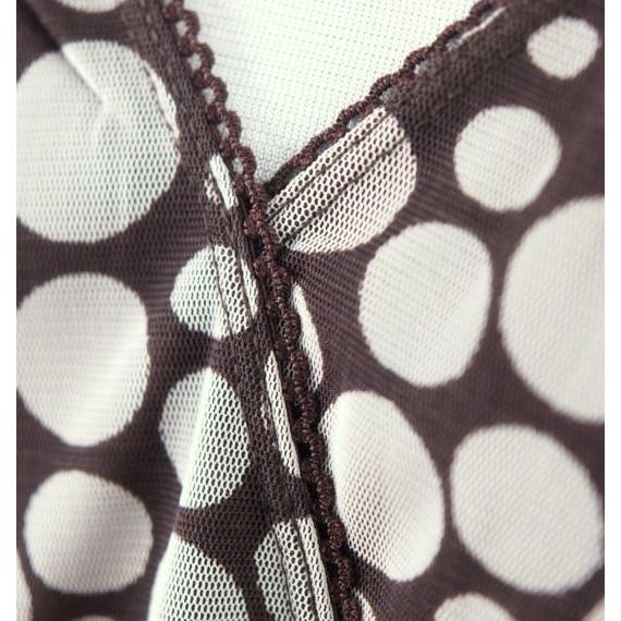 送料無料】 LANE BRYANT ドット柄プルオーバー ブラウン×ホワイト 2001