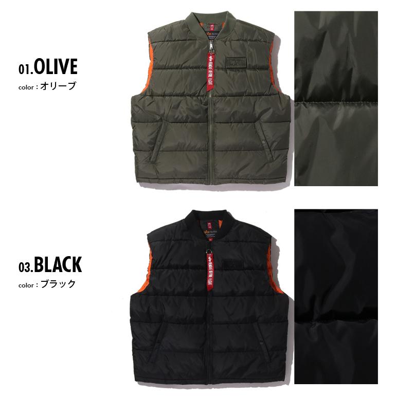 大きいサイズ メンズ ALPHA INDUSTRIES アルファインダストリーズ 中綿 ベスト USA直輸入 118109 | Alpha Industries | 01