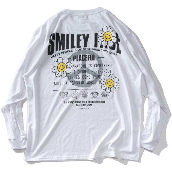 大きいサイズ メンズ SMILEY FACE スマイリーフェイス 刺繍 袖リブ付き 長袖 Tシャツ 吸水速乾 UVカット 12435002 | ブランド登録なし | 14