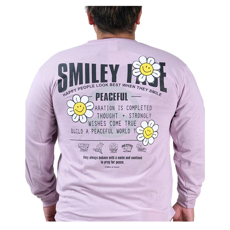 大きいサイズ メンズ SMILEY FACE スマイリーフェイス 刺繍 袖リブ付き 長袖 Tシャツ 吸水速乾 UVカット 12435002 | ブランド登録なし | 05