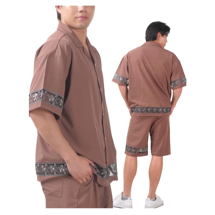 大きいサイズ メンズ RINGS リングス セットアップ レース使い 半袖 シャツ 125633 【t2501】 | ブランド登録なし | 06