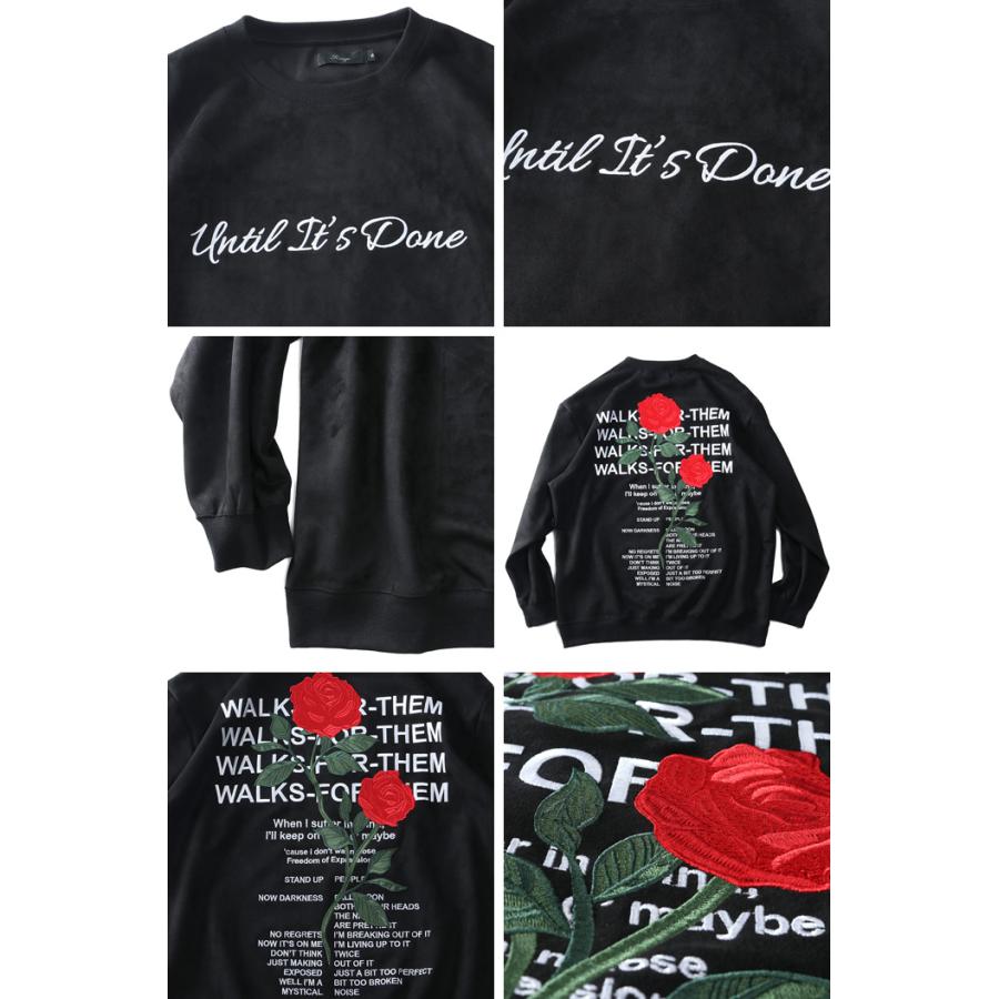 大きいサイズ メンズ RINGS リングス ローズ刺繍 フェイクスウェード