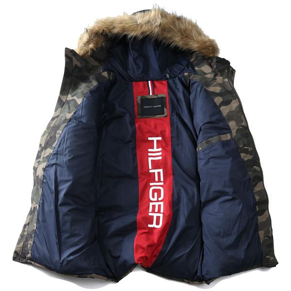 大きいサイズ メンズ TOMMY HILFIGER トミーヒルフィガー 中綿入り ロング コート ジャケット フード付き LONG FUR JACKE USA直輸入 159ap468
