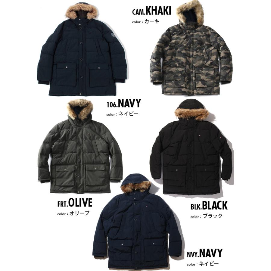 大きいサイズ メンズ TOMMY HILFIGER トミーヒルフィガー 中綿入り ロング コート ジャケット フード付き LONG FUR JACKE USA直輸入 159ap468